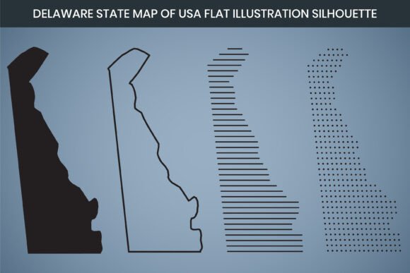 Delaware State Hand Drawn Outline Map US
