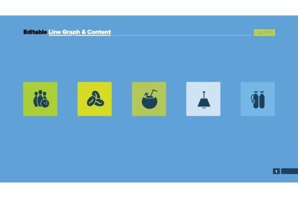 Five Icons Slide Template for Business Data Clarity