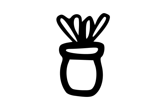 Plant on Pot Hand Drawing: A Flexible Visual Asset for Mixed-Media Projects