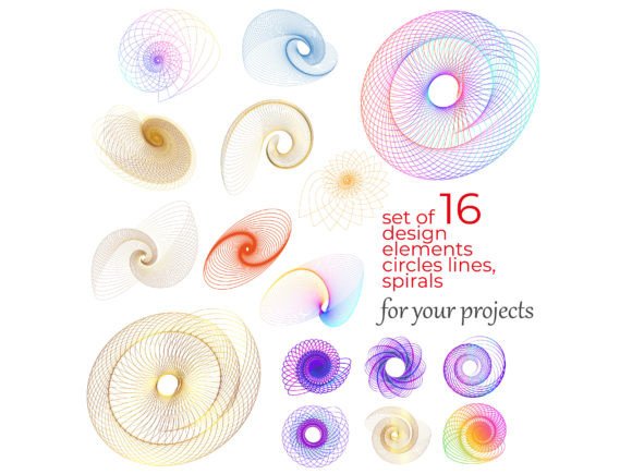 Spirals, Lines & Galaxy Circles: Versatile Design Assets