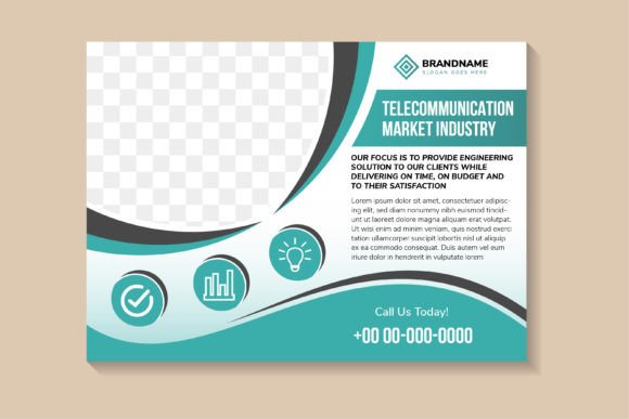 Telecommunication Market Horizontal Flyer Template